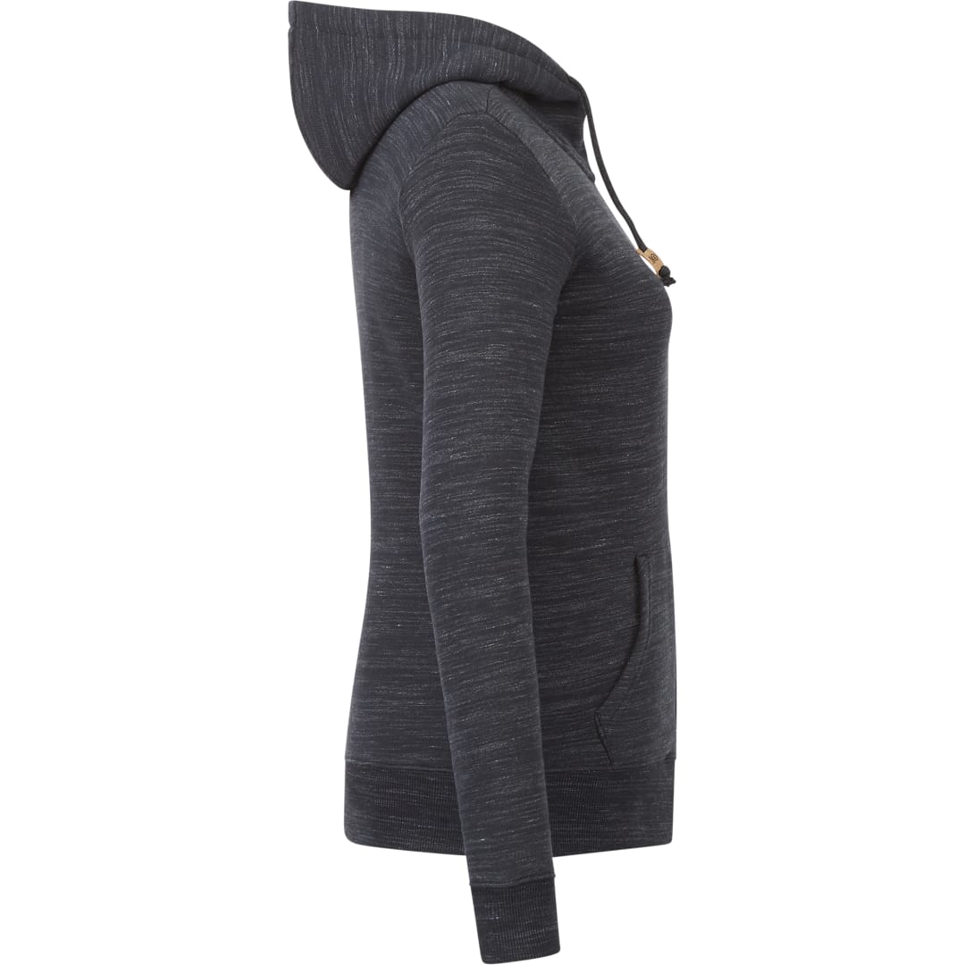 Front View of Black tentree Space Dye Zip Hoodie - Women's plain