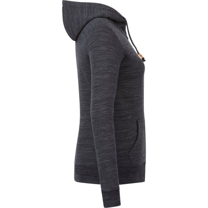 Front View of Black tentree Space Dye Zip Hoodie - Women's plain
