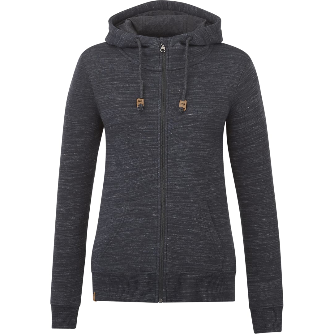 Front View of Black tentree Space Dye Zip Hoodie - Women's plain