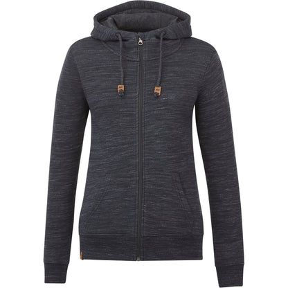 Front View of Black tentree Space Dye Zip Hoodie - Women's plain