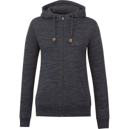 Front View of Black tentree Space Dye Zip Hoodie - Women's plain