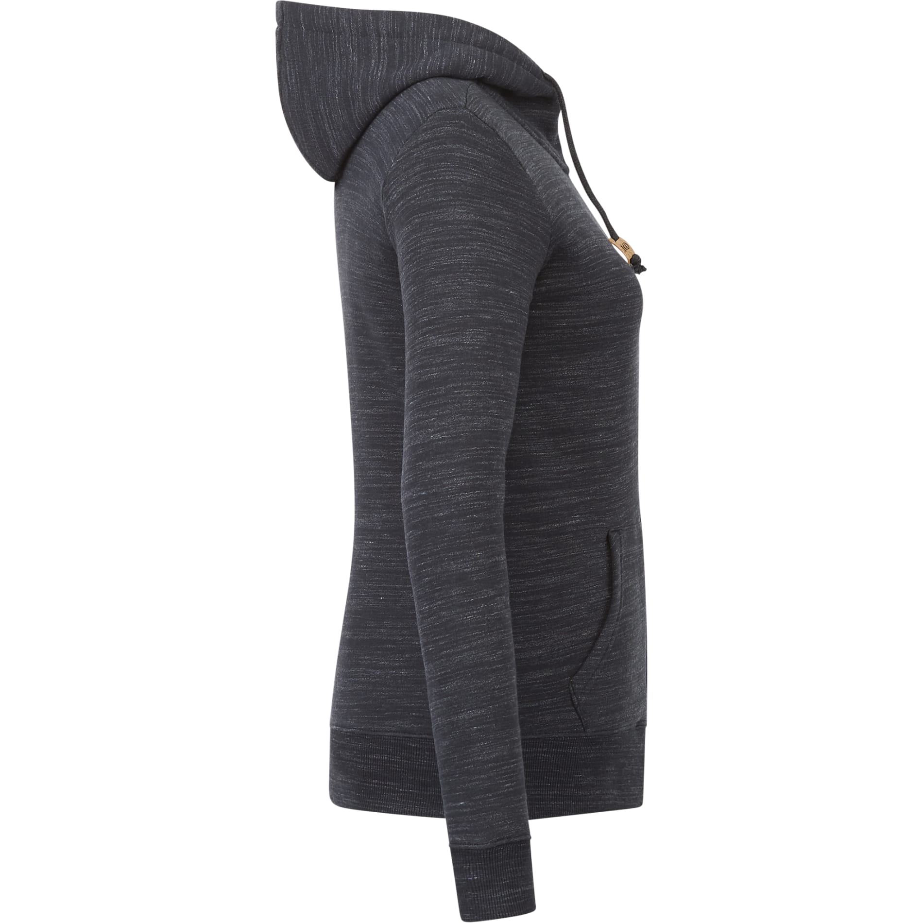 Front View of Black tentree Space Dye Zip Hoodie - Women's plain