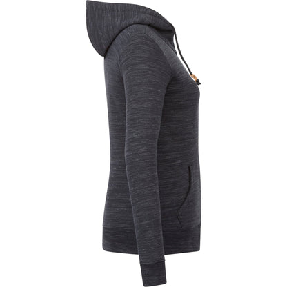 Front View of Black tentree Space Dye Zip Hoodie - Women's plain
