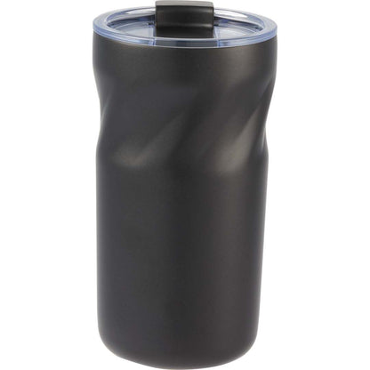 Front View of Black Thalia 16oz Vacuum Tumbler plain