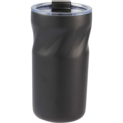 Front View of Black Thalia 16oz Vacuum Tumbler plain