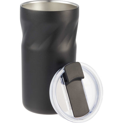 Front View of Black Thalia 16oz Vacuum Tumbler plain