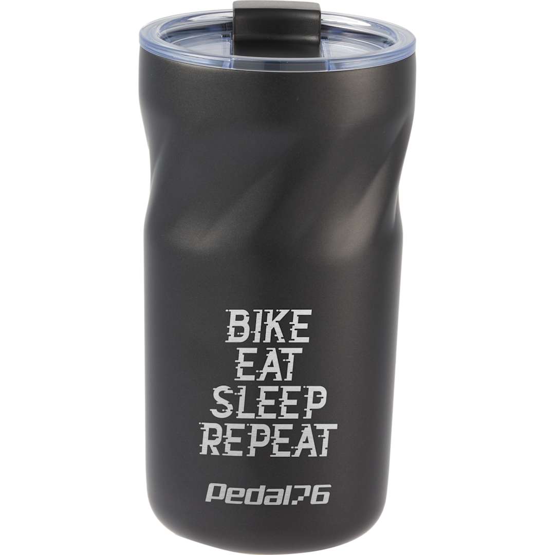 Front View of Black Thalia 16oz Vacuum Tumbler