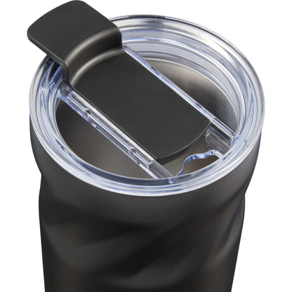Front View of Black Thalia 16oz Vacuum Tumbler