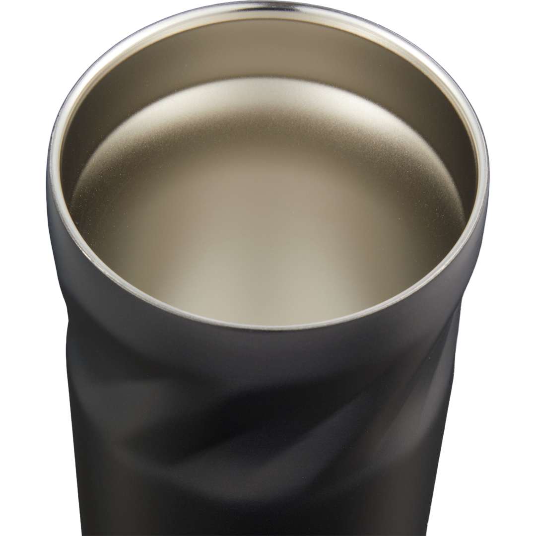 Front View of Black Thalia 16oz Vacuum Tumbler