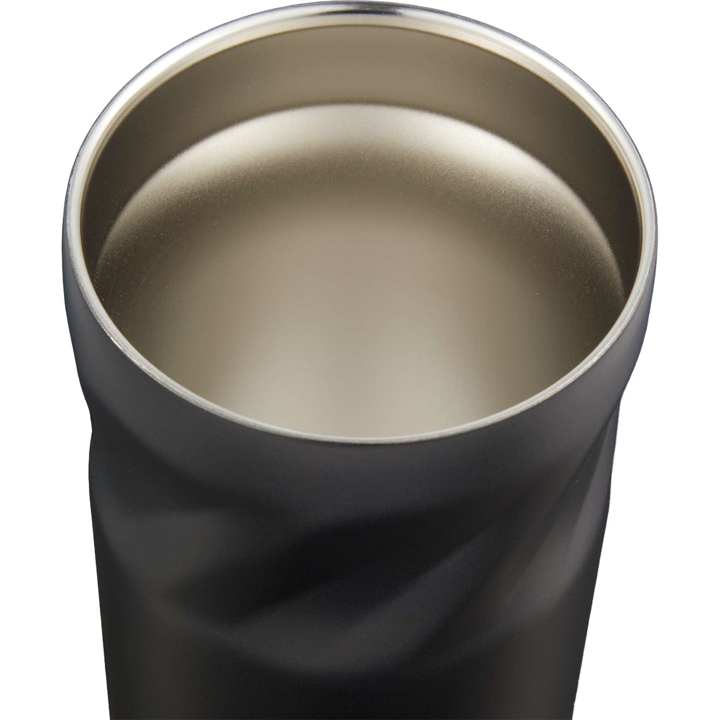 Front View of Black Thalia 16oz Vacuum Tumbler