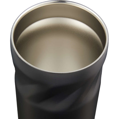 Front View of Black Thalia 16oz Vacuum Tumbler