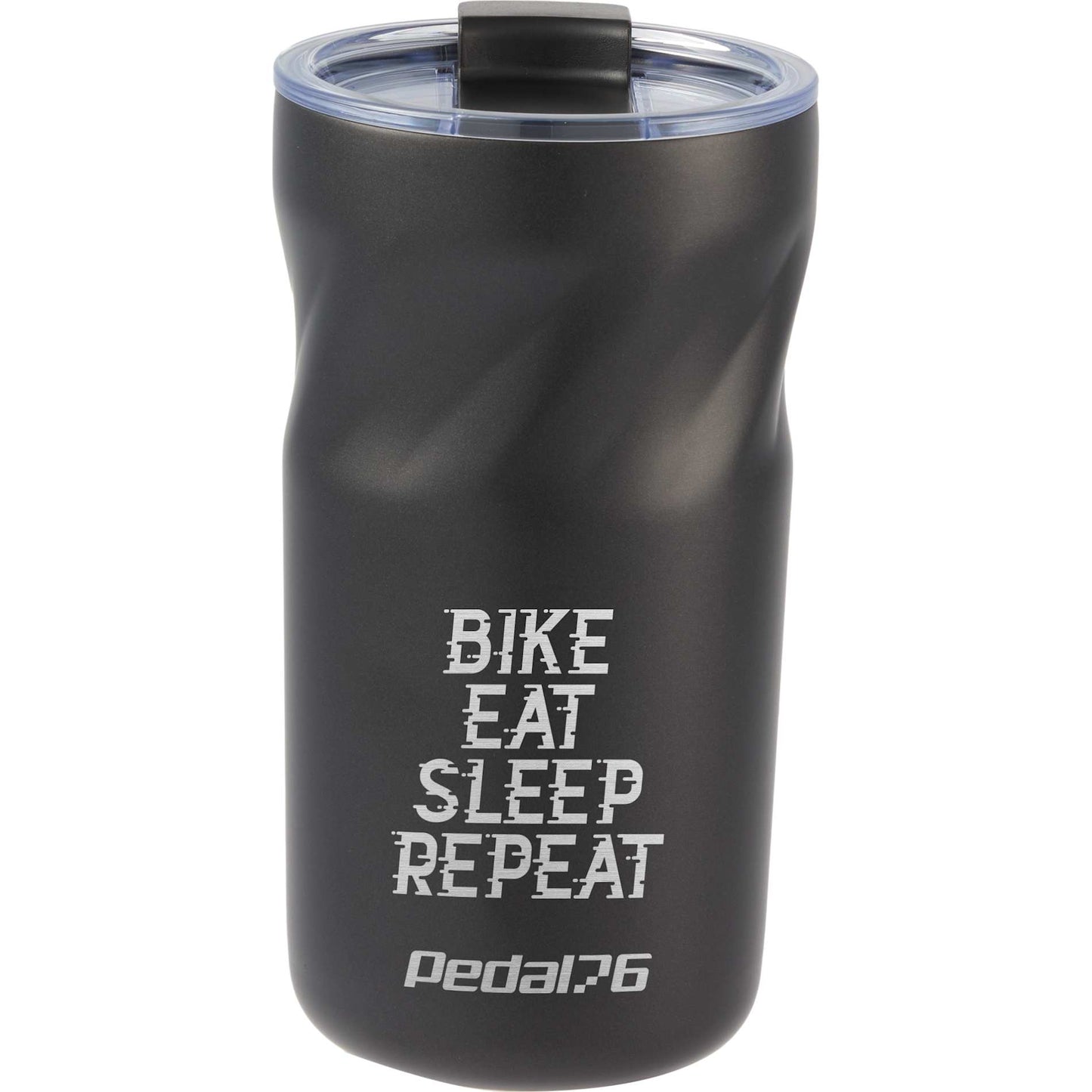 Front View of Black Thalia 16oz Vacuum Tumbler