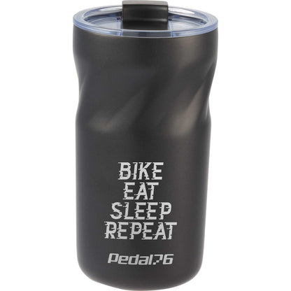 Front View of Black Thalia 16oz Vacuum Tumbler