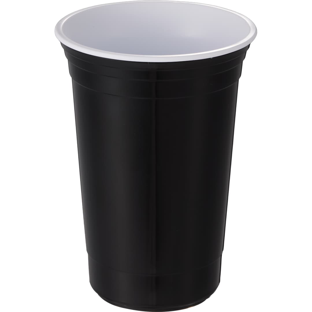 Front View of Black The Varsity Double Wall Tumbler 16 oz. plain