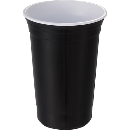 Front View of Black The Varsity Double Wall Tumbler 16 oz. plain