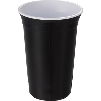 Front View of Black The Varsity Double Wall Tumbler 16 oz. plain
