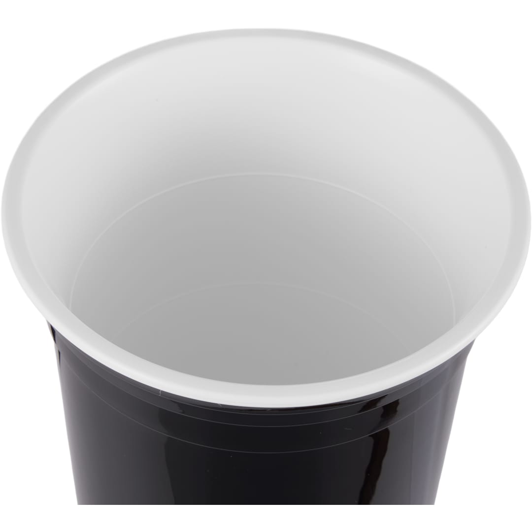 Front View of Black The Varsity Double Wall Tumbler 16 oz.