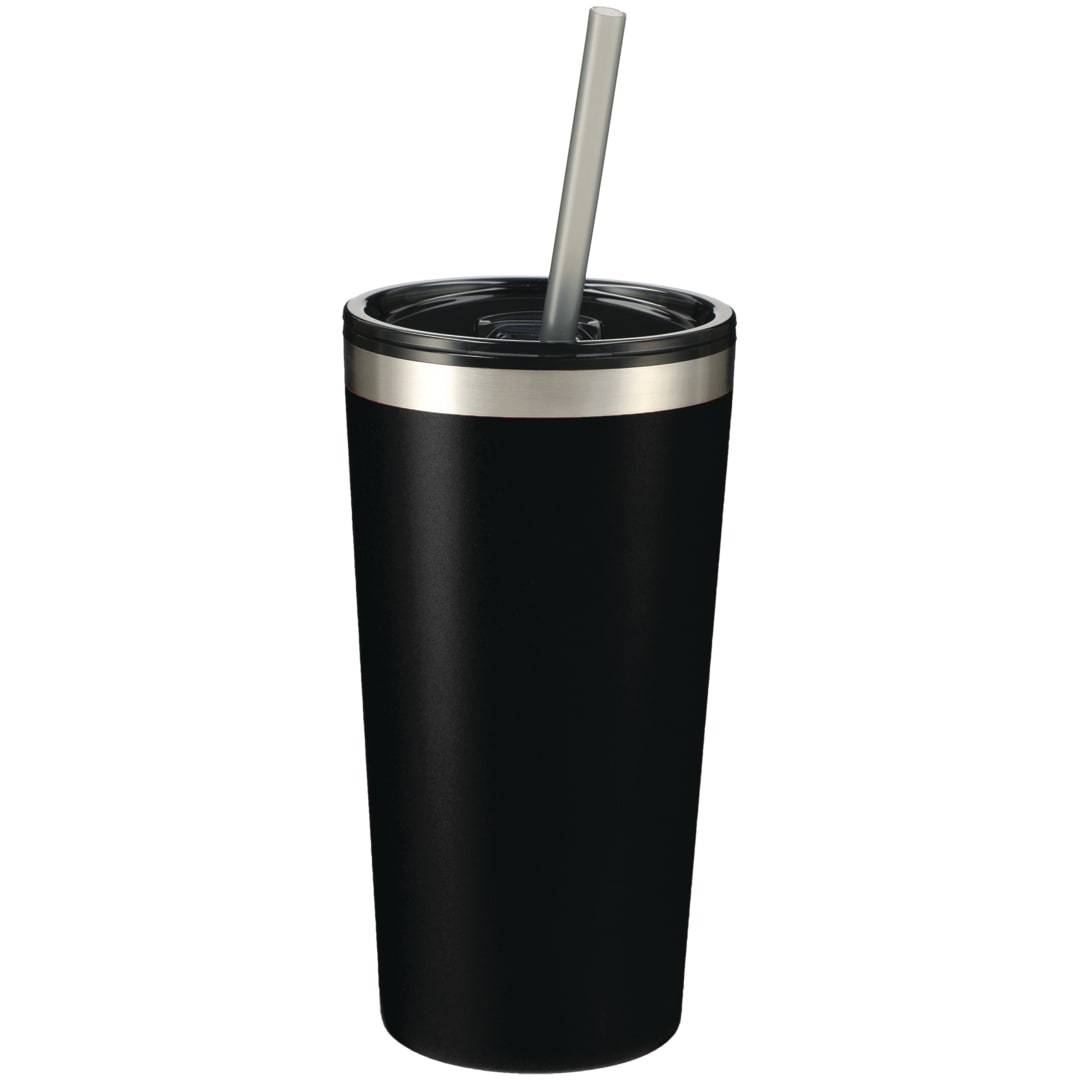 Front View of Black Thor 16oz Tumbler plain