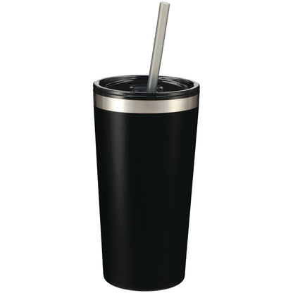 Front View of Black Thor 16oz Tumbler plain
