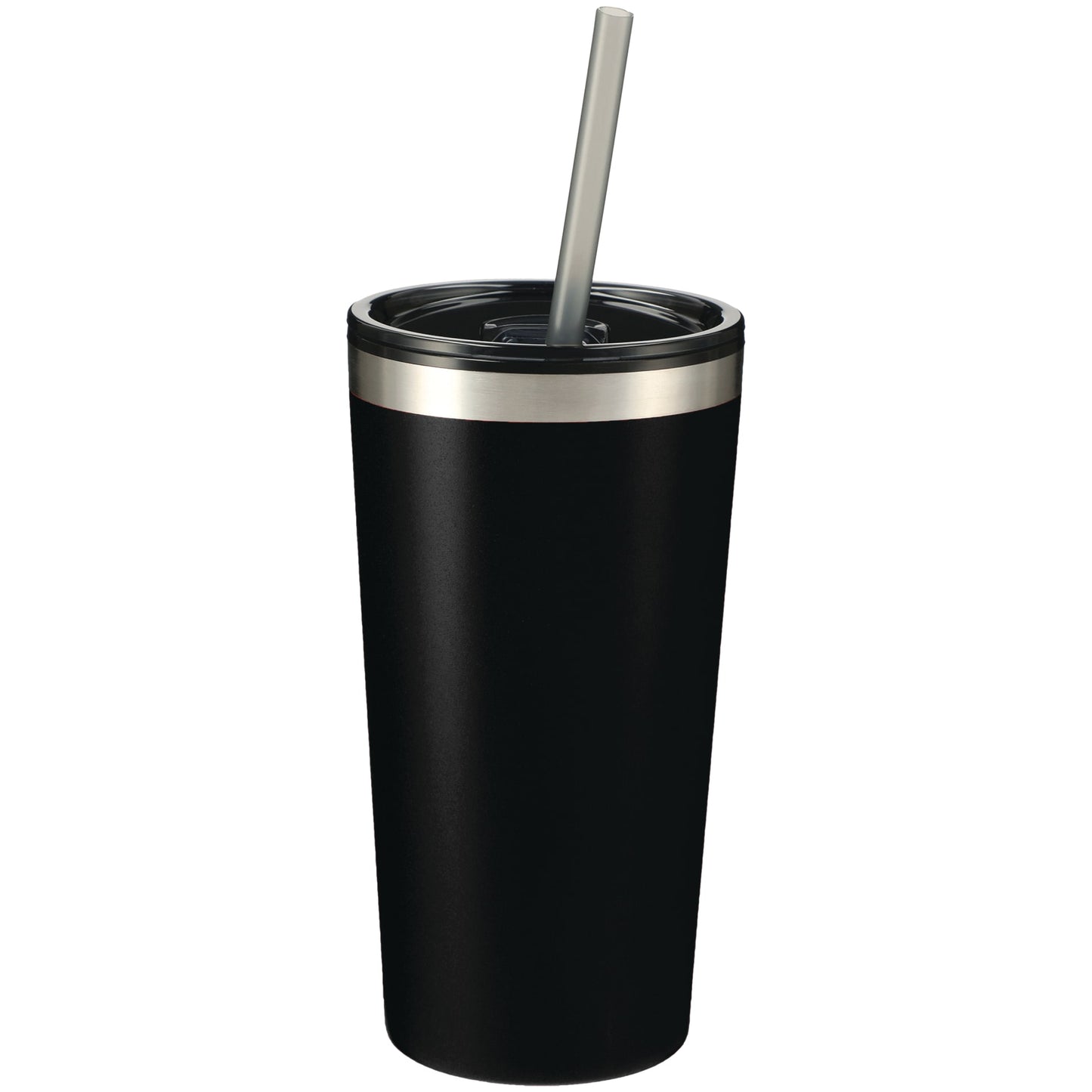 Front View of Black Thor 16oz Tumbler plain