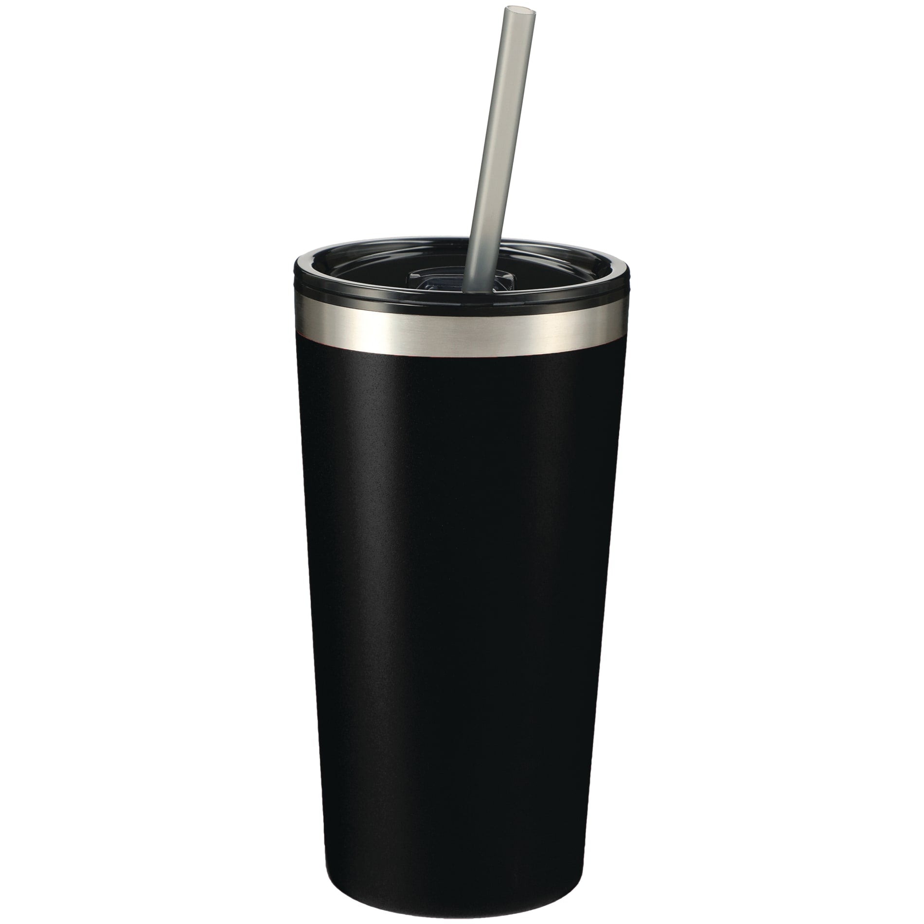 Front View of Black Thor 16oz Tumbler plain