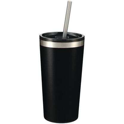 Front View of Black Thor 16oz Tumbler plain