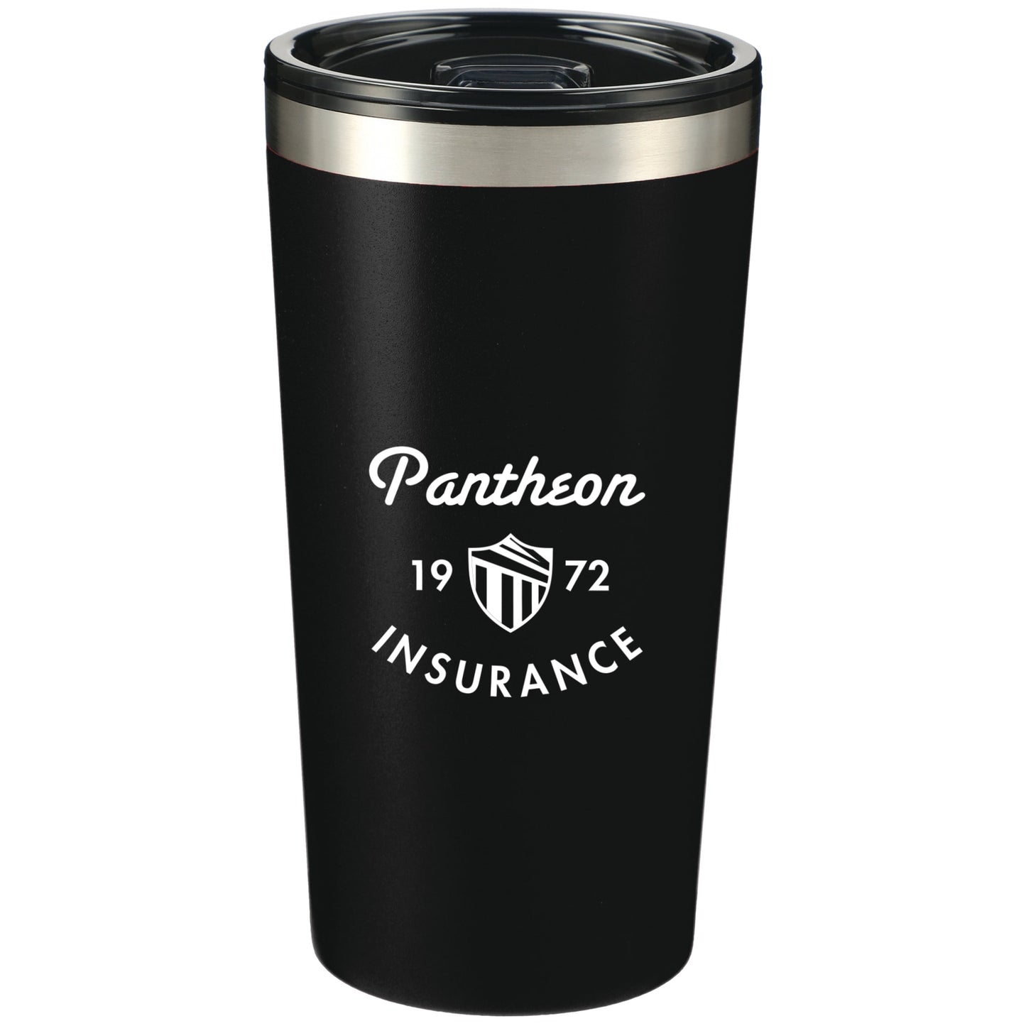 Front View of Black Thor 16oz Tumbler