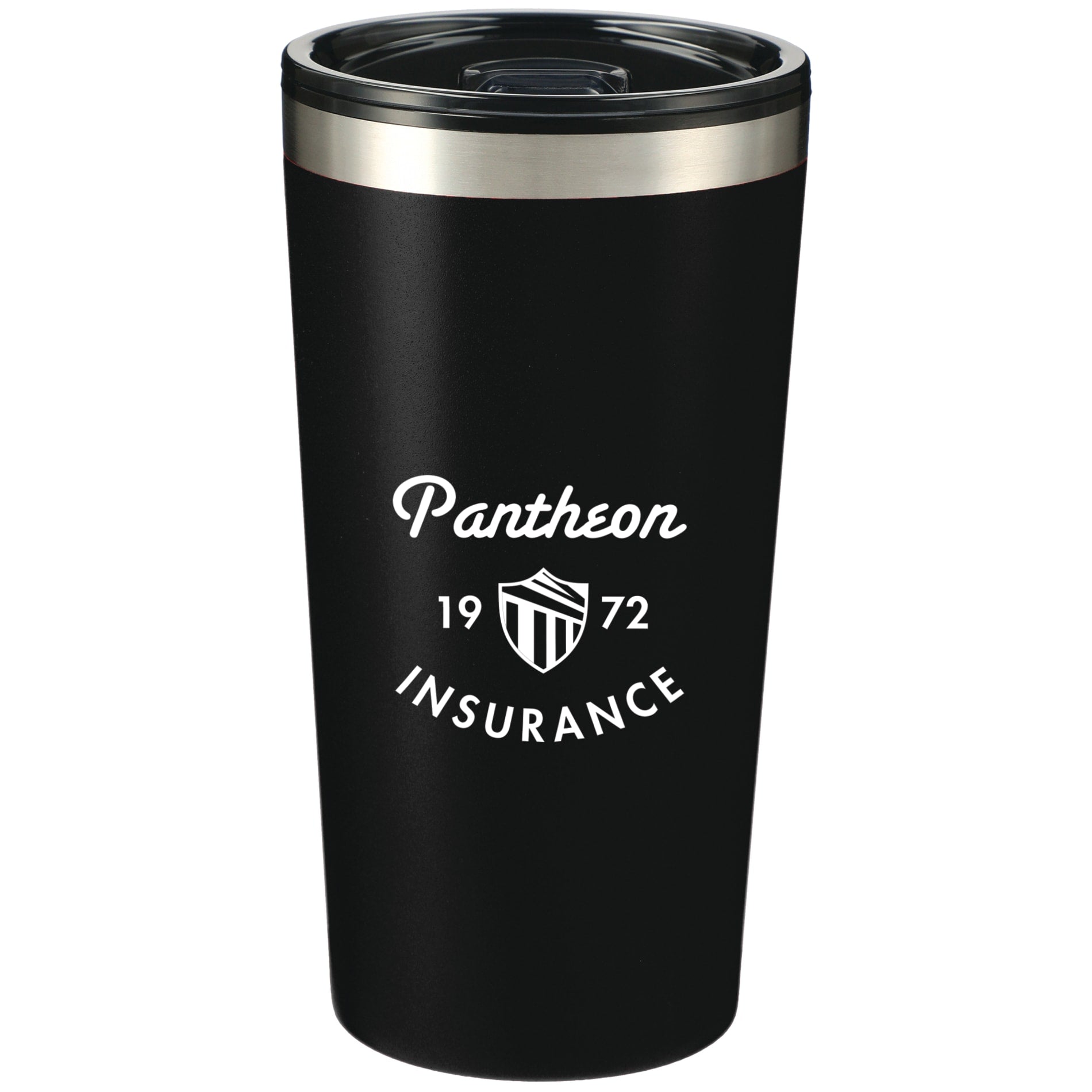 Front View of Black Thor 16oz Tumbler