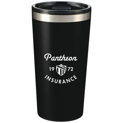 Front View of Black Thor 16oz Tumbler