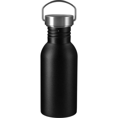 Front View of Black Thor 20oz Stainless Sports Bottle plain