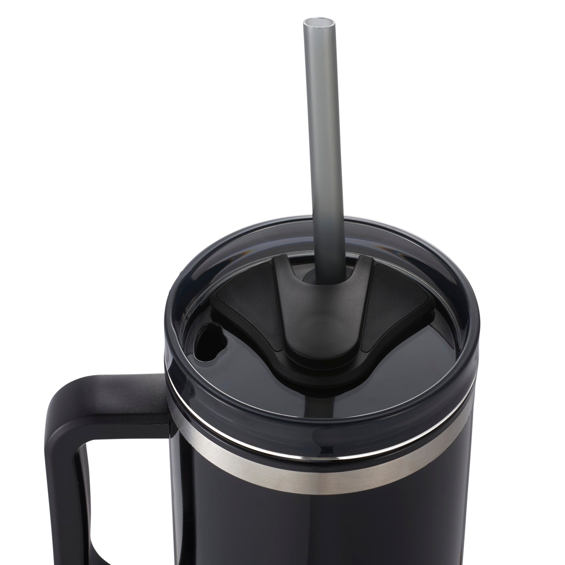 Front View of Black Thor 40oz Straw Tumbler