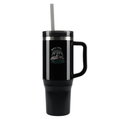 Front View of Black Thor 40oz Straw Tumbler
