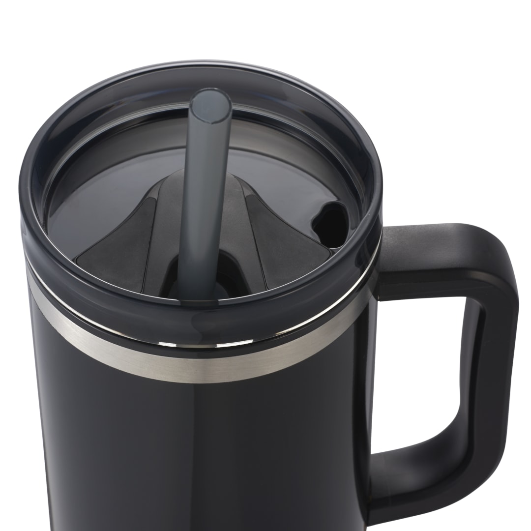 Front View of Black Thor 40oz Straw Tumbler