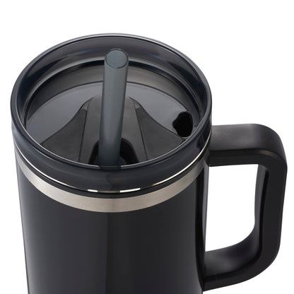 Front View of Black Thor 40oz Straw Tumbler