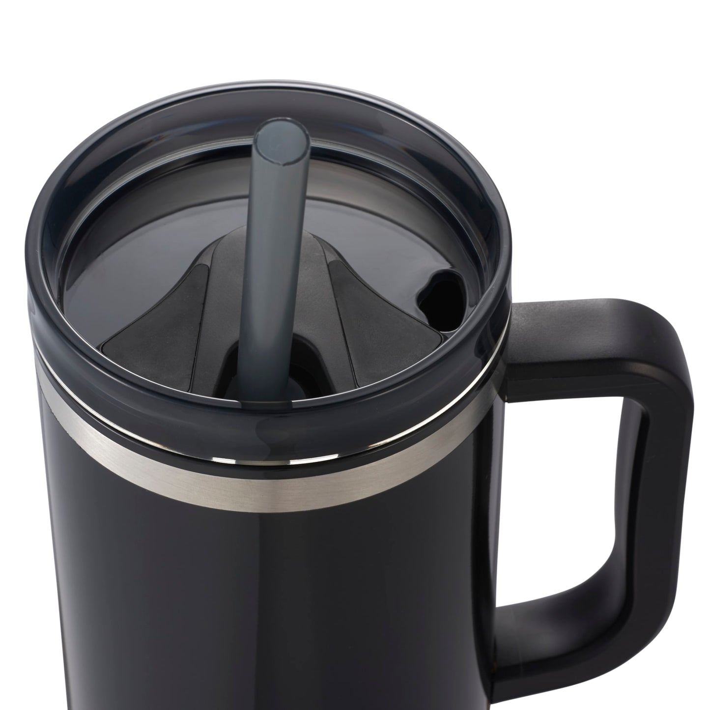Front View of Black Thor 40oz Straw Tumbler