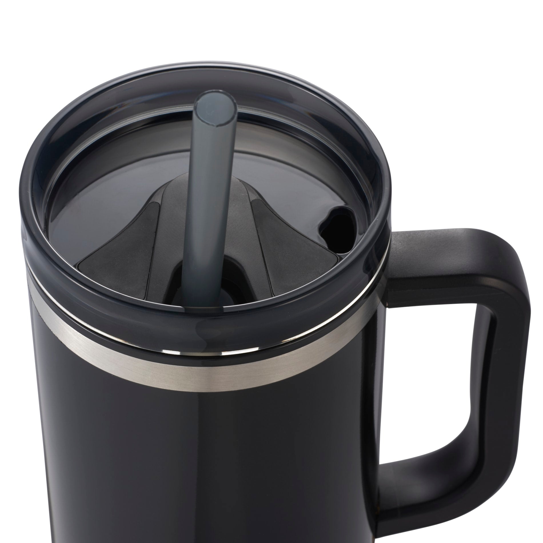 Front View of Black Thor 40oz Straw Tumbler