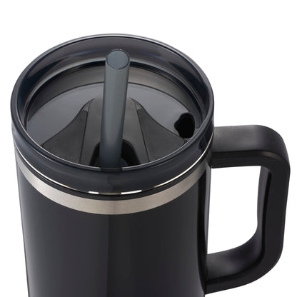 Front View of Black Thor 40oz Straw Tumbler