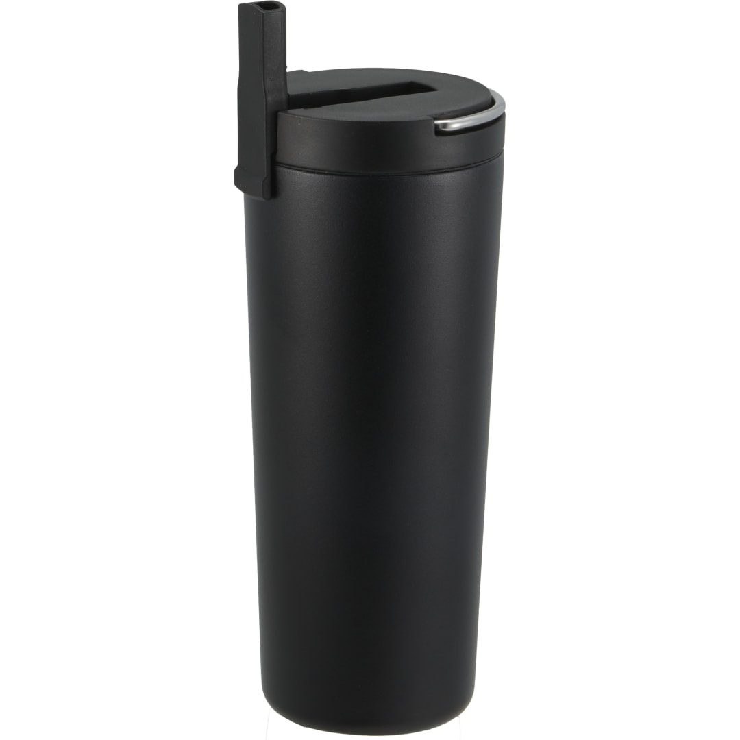 Front View of Black Thor Copper Insulated Tumbler 24oz Flip Straw Lid plain