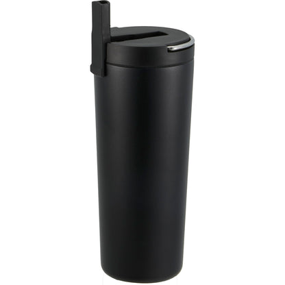 Front View of Black Thor Copper Insulated Tumbler 24oz Flip Straw Lid plain