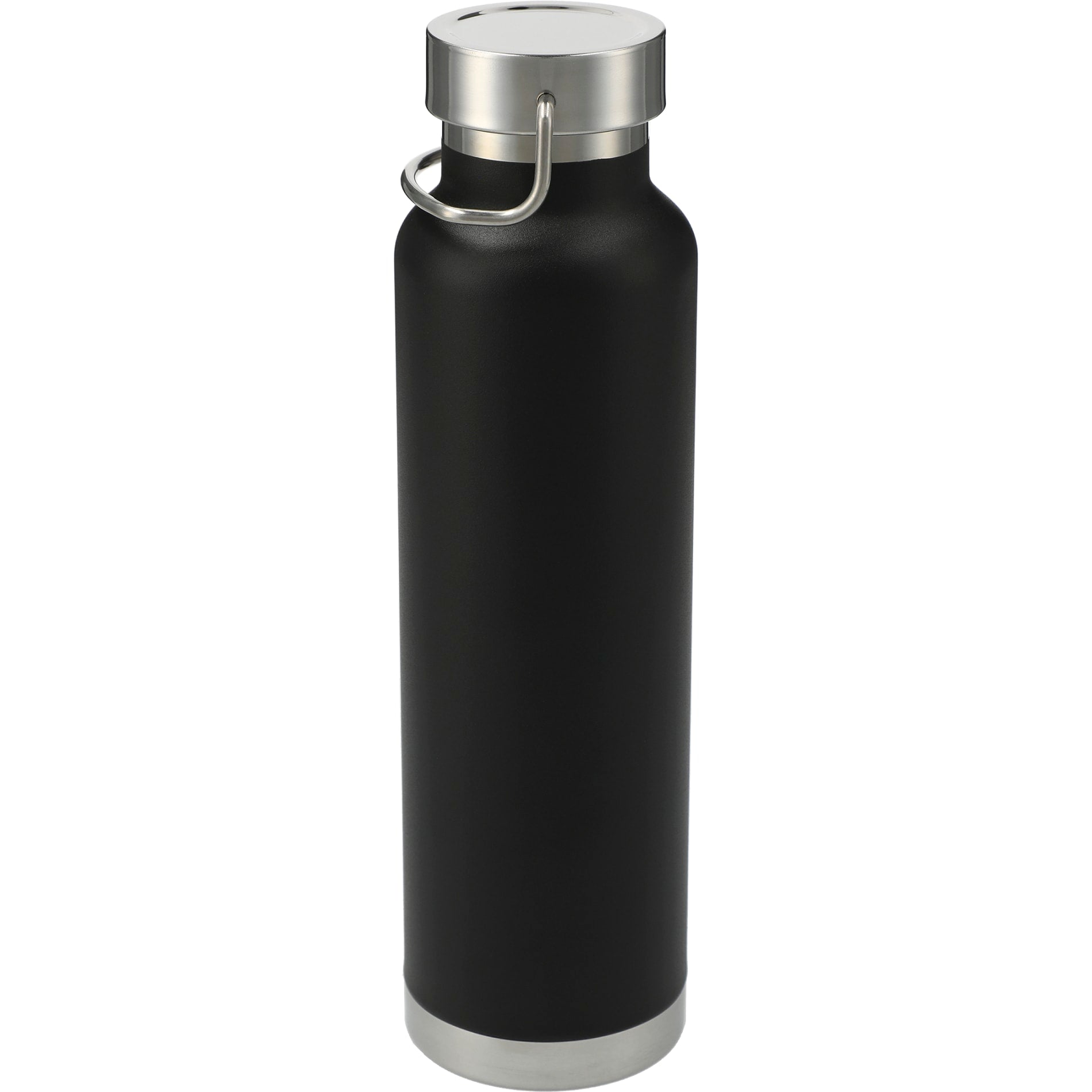 Front View of Black Thor Copper Vacuum Insulated Bottle 22oz plain