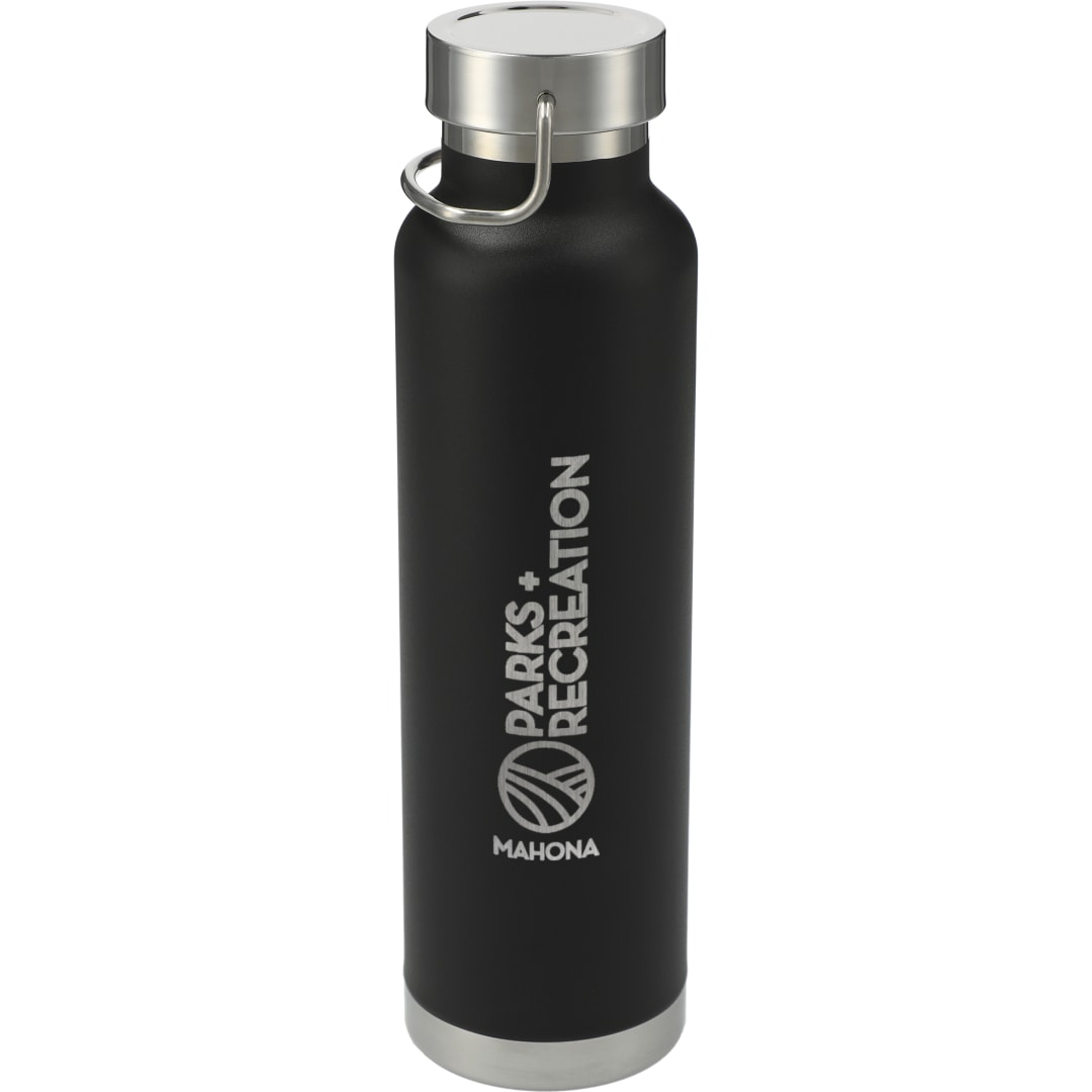 Front View of Black Thor Copper Vacuum Insulated Bottle 22oz