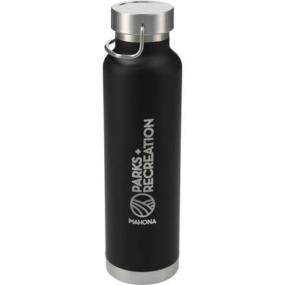 Front View of Black Thor Copper Vacuum Insulated Bottle 22oz