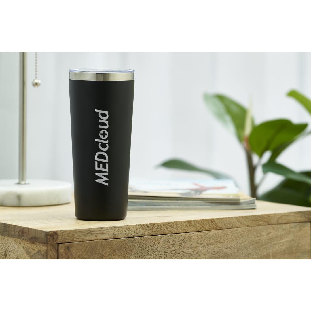 Front View of Black Thor Copper Vacuum Insulated Tumbler 22oz