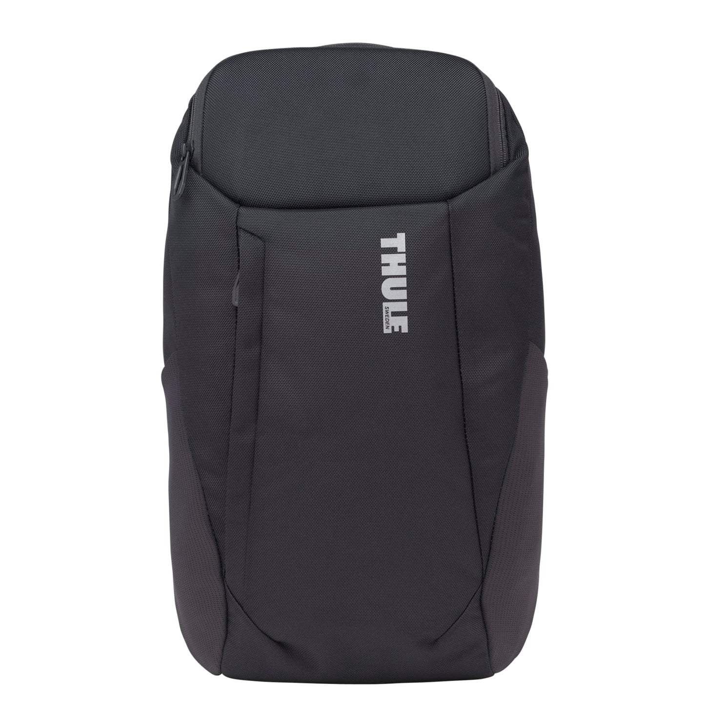Front View of Black Thule Accent Recycled 15" Computer Backpack 20L plain