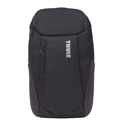 Front View of Black Thule Accent Recycled 15" Computer Backpack 20L plain
