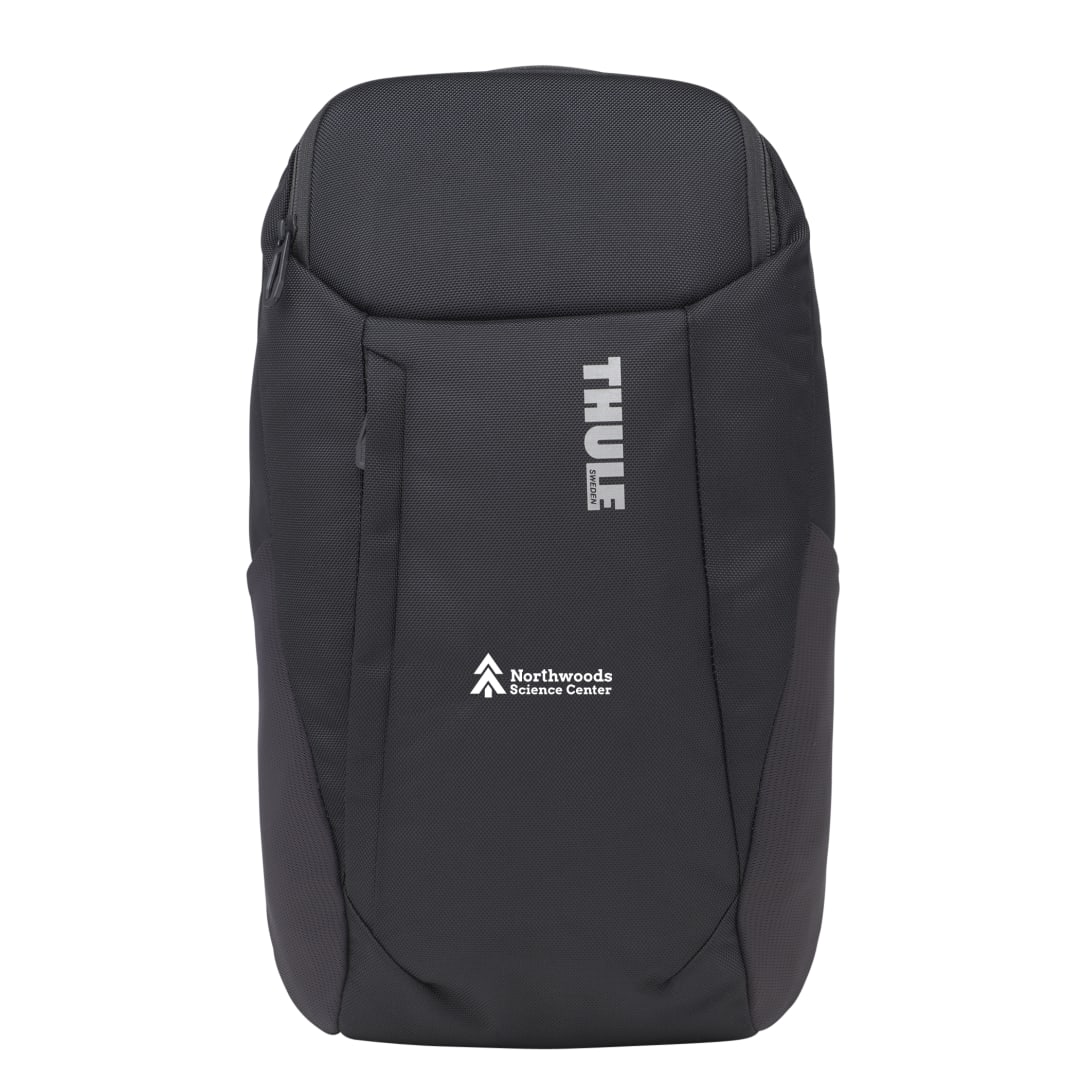 Front View of Black Thule Accent Recycled 15" Computer Backpack 20L
