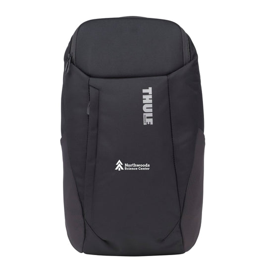 Front View of Black Thule Accent Recycled 15" Computer Backpack 20L