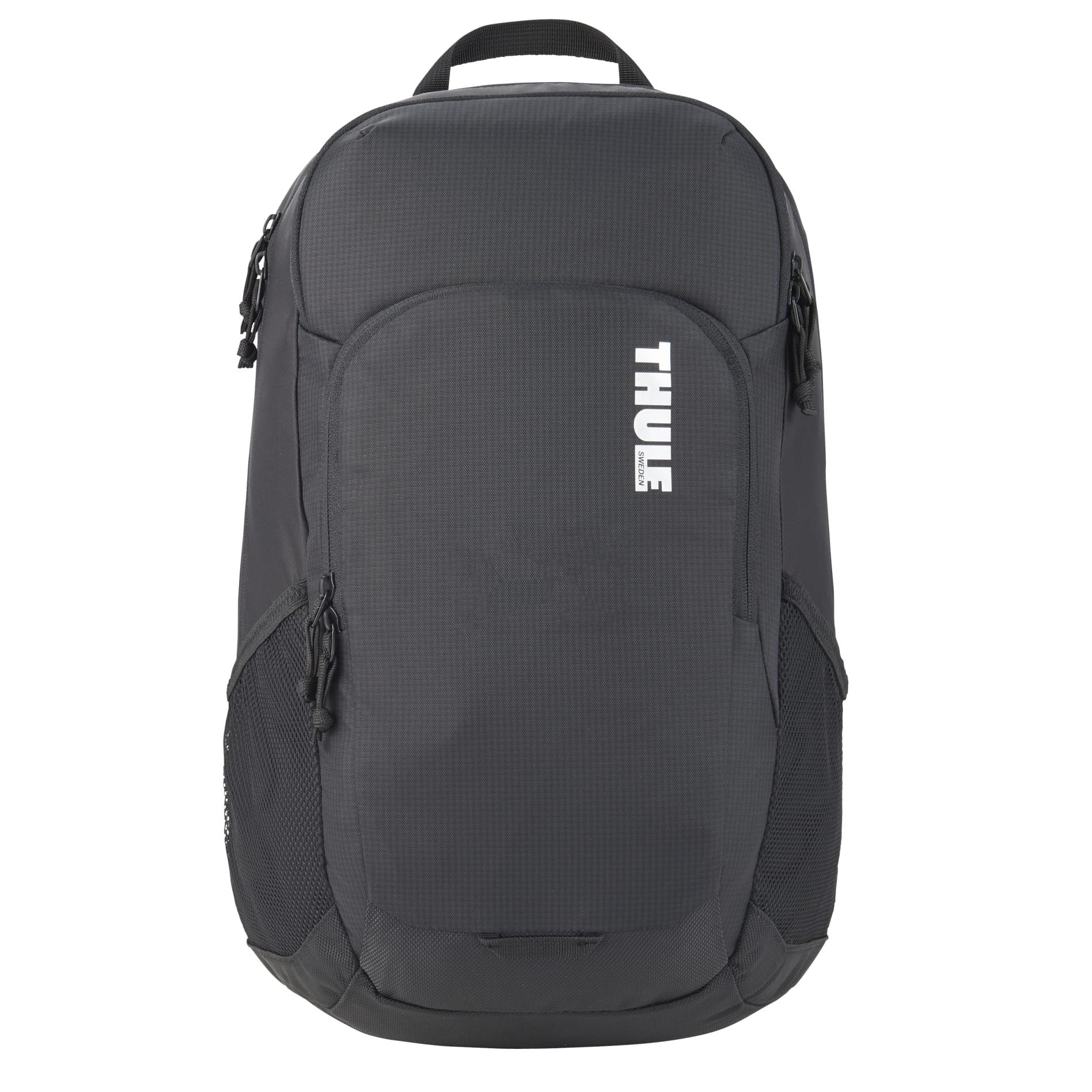 Front View of Black Thule Achiever 15" Computer Backpack plain