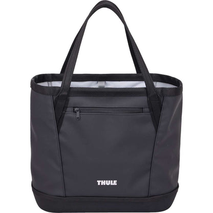 Front View of Black Thule Chasm Gear Tote 30L plain