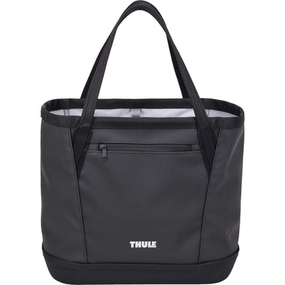Front View of Black Thule Chasm Gear Tote 30L plain